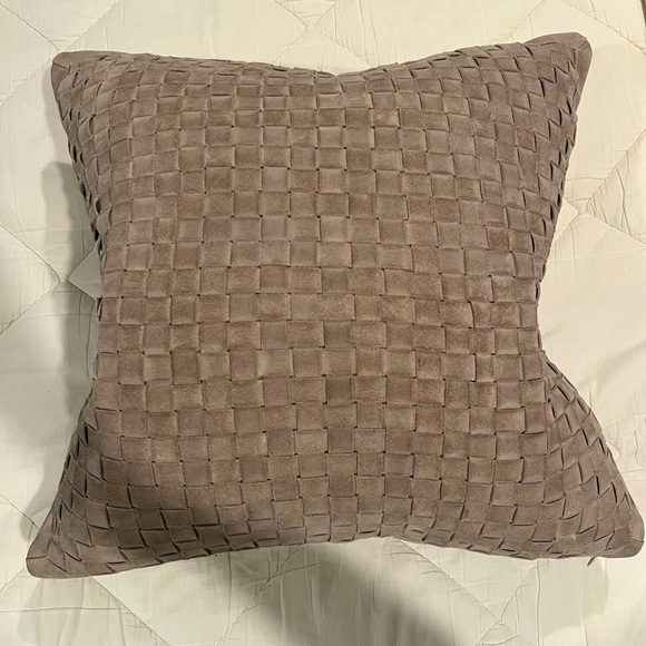 Restoration hardware suede woven pillow
